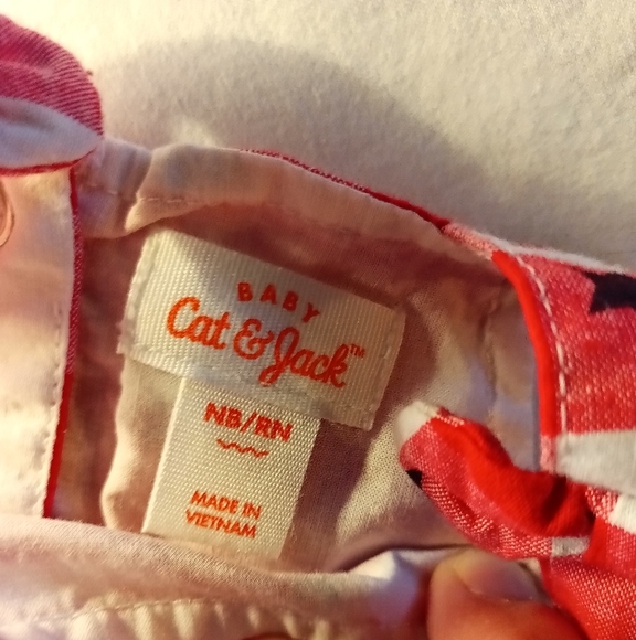 Red, white & blue with stars Outfit, with a matching bow headband - Picture 3 of 4